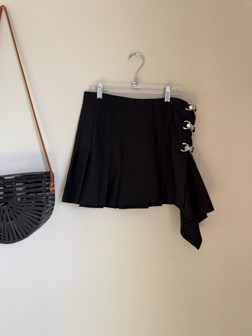 Street Code Mini Black Pleated Skirt, Size Medium